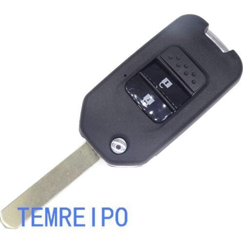 10pcs/lot 2 Buttons Folding Flip Remote Key Shell for Honda Civic City Fit XRV Vezel Key Case Shell Car-styling