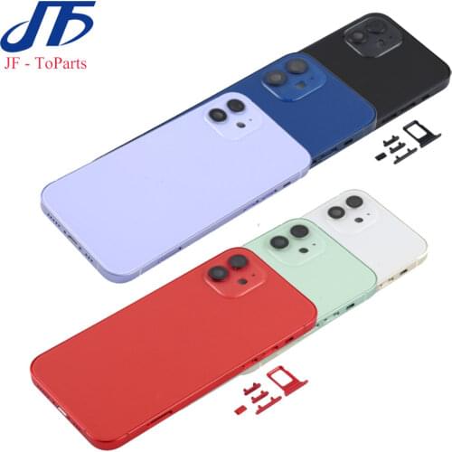 3 - 10Pcs Super Quality For iPhone 12 Mini Pro Max 12Pro Back Glass Middle Frame Chassis Full Housing Battery Cover door