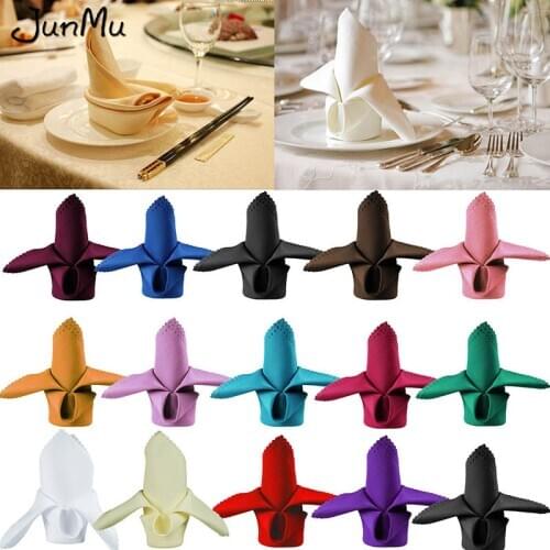 150Pcs Linen Decorated Napkins Polyester Napkin Cotton Handkerchief Cloth Diner Banquet Wedding Party Home Decoration