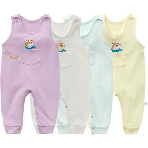 2019 Baby Boy Rompers Summer Baby Girl Jumpsuits Cotton Roupas Bebe Newborn Infant Clothing Solid Color Kids Sleeveless Romper