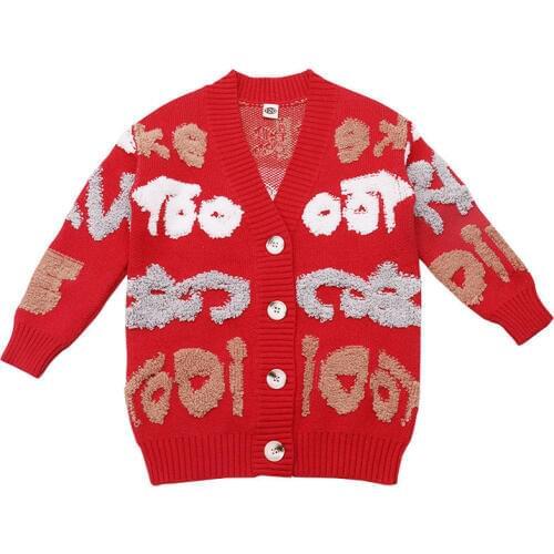 2020 Girl Baby Embroidery solid color Sweater Cardigan Coat Girls Kids Jacket Children winter Coats Clothes