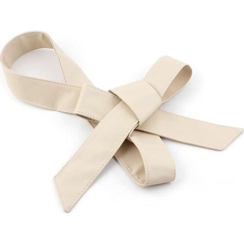 2021 new fashion slim pure color ladies 1.8m bow super long soft decorative dress belt