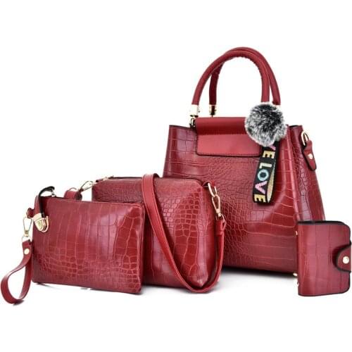 4Pcs/sets Women Pu Leather Shoulder Bag 2020 Luxury Handbags Women Bags Designer Large Capacity Ladies Hand Bags Crossbody bags