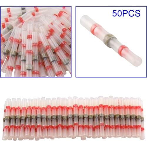 50Pcs Soldering connector with Shrink Tube Electrical Wire Splice Insulated Welding Terminals C66