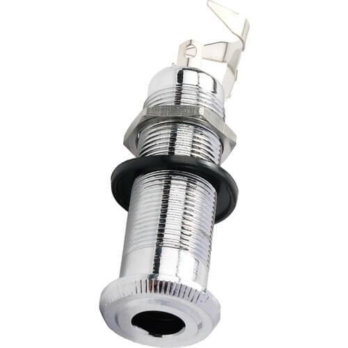 6.35mm Electric Guitar Cylinder Clip End Pin Mono Panel Plating Output Jack