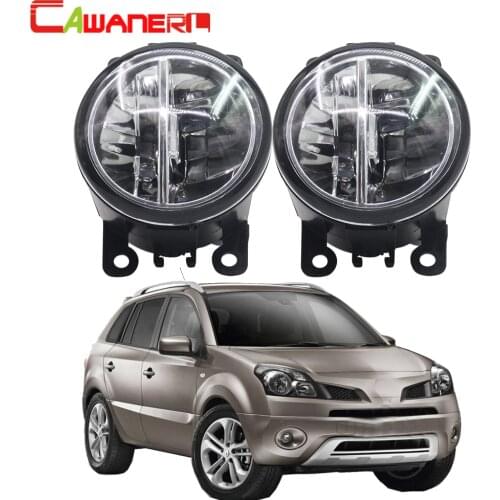 Cawanerl For Renault Koleos HY Closed Off-Road Vehicle 2008-2015 Car LED Fog Light 4000LM White DRL Daytime Running Light 12V
