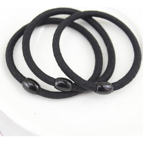 1Pc Black Girls Headwear Elastic Hair Bands Ponytail Holder Hair Ties Ring Hairband Elastic Scrunchy Hair Accessories For Women