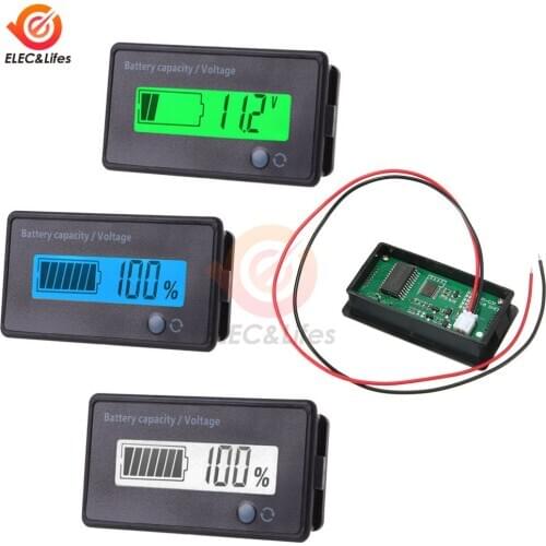 7-100V Lead Acid Lithium Battery Capacity Indicator Car Motorcycle Analog Digital Voltmeter Voltage Tester Meter