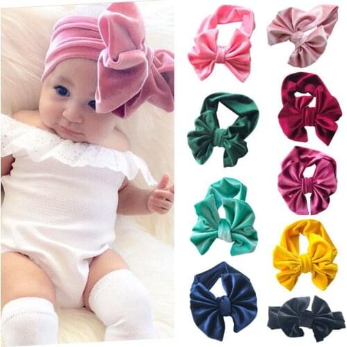 Toddler Pleuche Hairband Headband Stretch Bowknot Head Wrap Baby Girl Kid Headwear