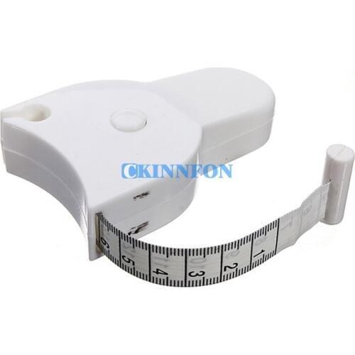 DHL 200PCS New Fitness Accurate Body Fat Caliper Measuring Body Tape Ruler Measure Mini Cute Tape Measure White
