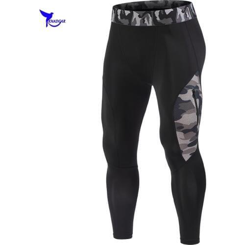 Breathable Mesh Patchwork Camouflage Running Tights Men Quick Dry Stretch Gym Fitness Leggings Sports Training Trousers Pants