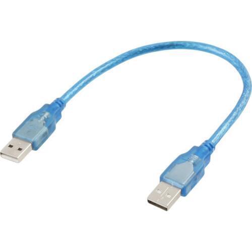 EDT- 30cm 1 Ft USB 2.0 Type A/A Male to Male Extension Cable Cord Blue