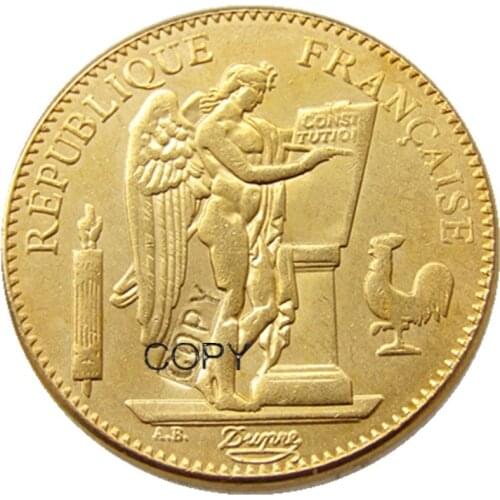 France 1878 - 1906 18 Years Available 100 Francs Gold Plated Copy Decorate Coin