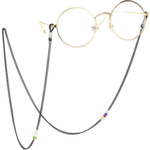 Imixlot 4 Styles Glasses Metal Chain Women Men Metal Sunglasses Pearl/Beaded/Crystal Eyeglass Lanyard Hold Strap Eyewear Rope