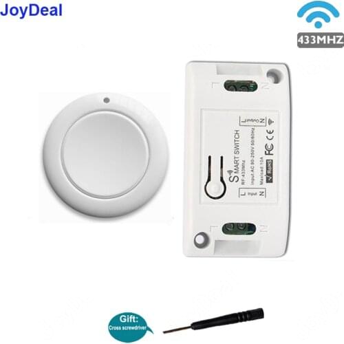 JoyDeal 433 MHz Smart Home Wireless Light Switch RF Remote Control AC 110V 220V Receiver Push Button Bedroom Ceiling Lamp Switch