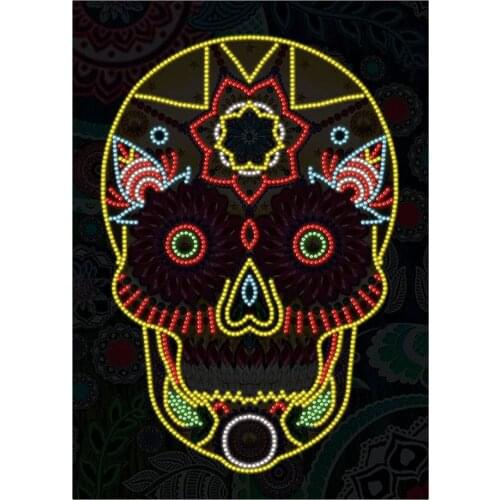 New 5D DIY Night Luminous Diamond Painting Special Shaped Diamond Embroidery Cross Stitch Skull Picture Halloween Home Decor