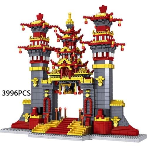 China Mythological architecture micro diamond block The Heavenly Southern Gate nanobrick building brick toy collection for gifts