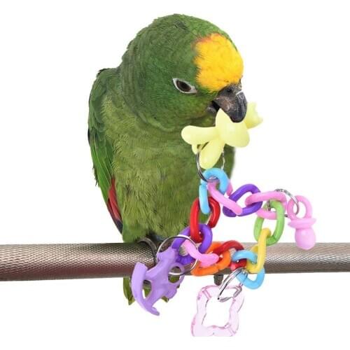Colorful Pet Bird Parrot Parakeet Cockatiel Bracelet Chew Bite Toy Cage Decor