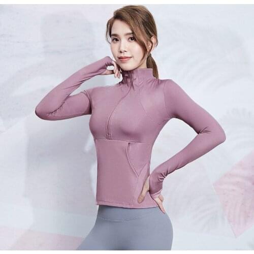 Yoga Crop Top Spring Summer New Yoga Jacket Womens Long Sleeve Running Sport Jacket Top Deportivo Mujer Camisetas