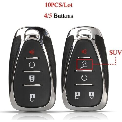 Kutery 10PCS/Lot Car Key Shell For Chevrolet Cruze Malibu Camaro 4/5Buttons With Uncut Key Blade Key Case Cover Replacement