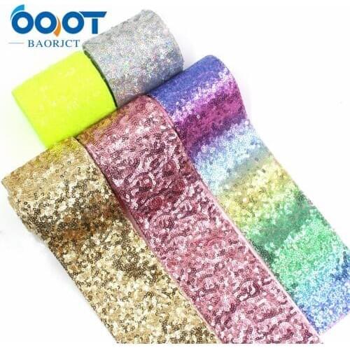 2Y/lot 3" 75mm Solid Sequin Ribbon Fashion Textile DIY Hairbows Accessories Apparel Sewing Fabric Home Textile Sequin Ribbon