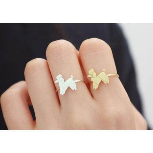 Fashion poodle ring plane geometry animals rings manual welding copper ring wholesale