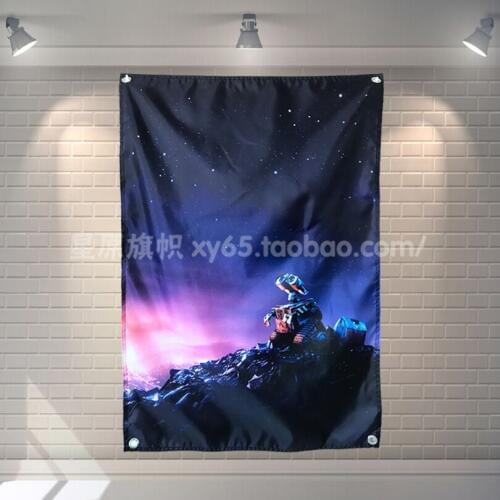 "WALL.E" Cartoon Movie Poster Banners Childrens Room Wall Decoration Hanging Art Waterproof Cloth Polyester Fabric Flags