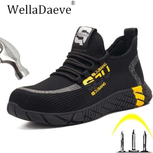 Mens Steel Toe Safety Shoes Lightweight Construction Outdoor Protective Sneaker Puncture Proof Anti-smashing Work Boots For Men
