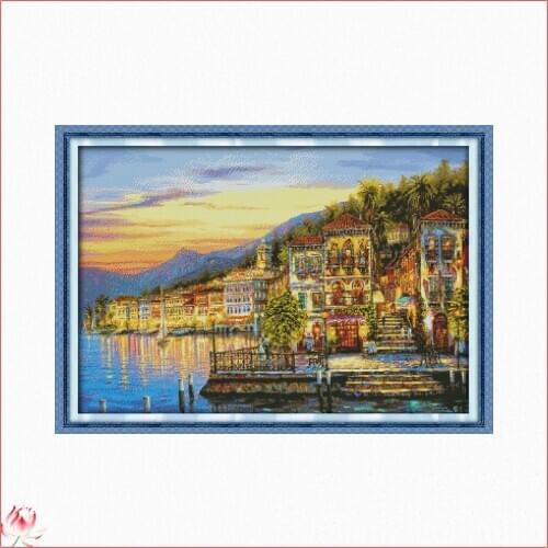 Lanterns On The Landscape Cross Stitch Kit Pattern 14ct 11ct Count Print Canvas Full Set DIY Handmade Sewing Set Crafts