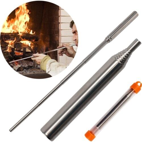 Alloy Blower Tube Blower Pocket Bellow Easy Carry Camping Fire Tool Retractable Blowpipe Fire Stick