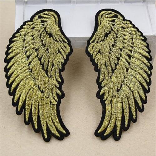 Clothing diy embroidery iron on patch deal with it 94mm wings biker patches for clothes flower stickers fabric free shipping