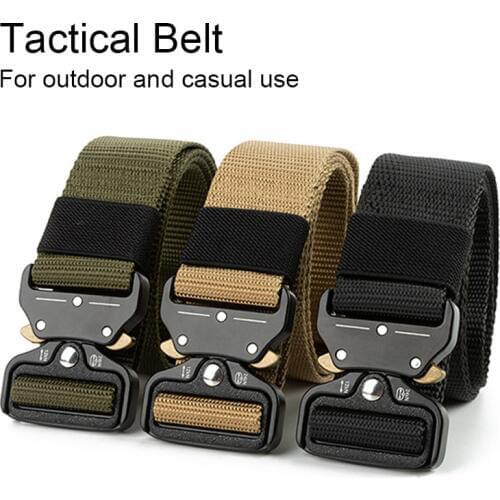 Nylon Police Army Tactical Belt Men Quick Release Training Outdoor Belt Heavy Duty Military Buckle Belt for Waist Hunting Hiking