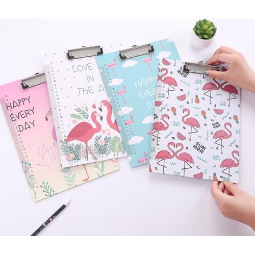 Novelty A4 Cartoon Clipboard File Holder Students Stationery Cute Flamingo Totoro Writing Pad Office Supplies WordPad