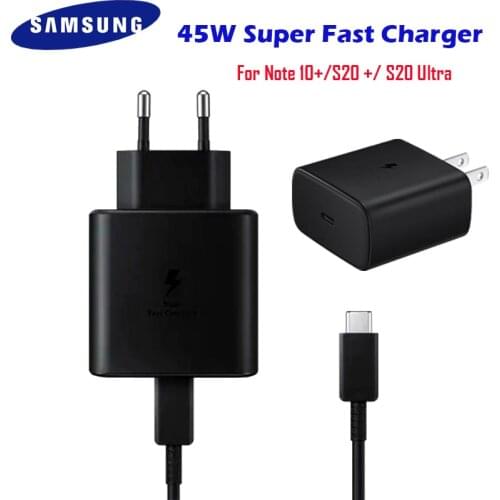 Original Samsung Fast Charger 45W USB-C Super Adaptive Quick EP-TA845 Adapter For Galaxy S21 S20 Ultra Note 20 10 Plus A71 A81