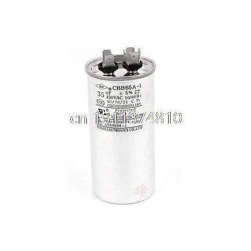 Air Conditioner Polypropylene Motor Capacitor CBB65 450V AC 35uF 5% 50/60Hz