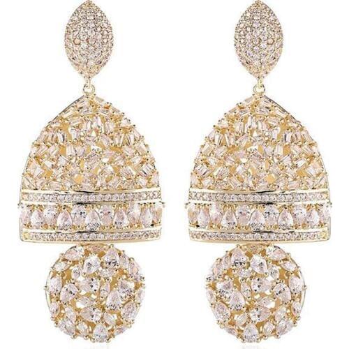 HIBRIDE Favorite Elegant Geometric Design AAA CZ Earring Women Engagement Party Bridal Wedding Earring Jewelry Addict E-547