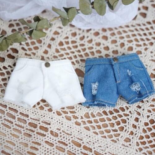 BJD Doll Shorts 6 1/6 Yosd Doll Clothing Accessories Fashionable and cute joker Broke Jeans Shorts Pant Doll Accessories