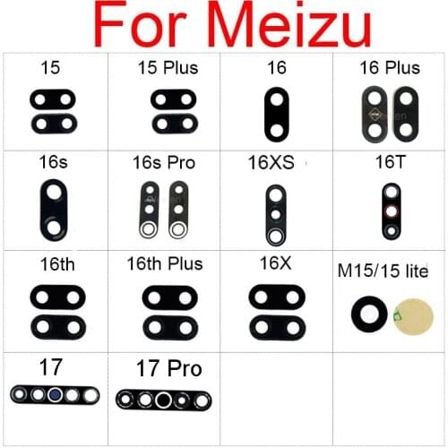 Back Camera Glass Lens For Meizu 15 Lite 16 16s 16th Plus 16T 16XS 16s 17 Pro M15 Rear Camera Glass Lens With Adhesive Sticker