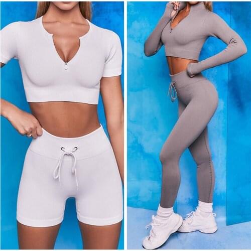 Vital Women Sport Suit Yoga Set Gym Workout Clothes Fitness Shirts Suit Long Sleeve Fitness Workout Sports Running Thin Yoga Set