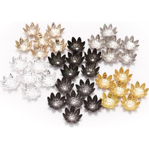 100pcs/Lot 8MM 10MM Flower Torus Shape Alloy Beads Caps Jewelry Findings Spacer Beads For Jewelry Making Necklace Bracelets