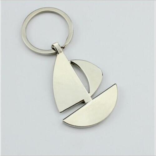 2017 20pcs/lot wholesale Alloy Sailing keychain key chain Creative Model boat keyring