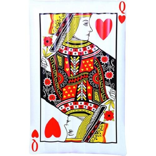 2021 Hot Poker Floating Water Hammock Queen Of Hearts Float Toys PVC Floating Bed Chair Swimming Pool Foldable Inflatable