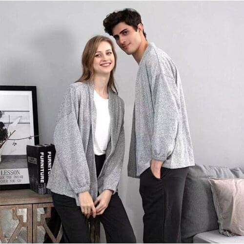 2021 Fashion Long Sleeve Homewear Men And Women Japanese Loose Versatile Coat Casual Sleepwear Mujer Clothes