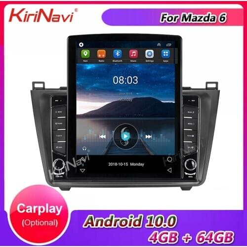 KiriNavi Vertical Screen Tesla Style 10.4" Android 10.0 Car Radio Automotivo For Mazda 6 Auto DVD Multimedia Player 4G 2007-2012