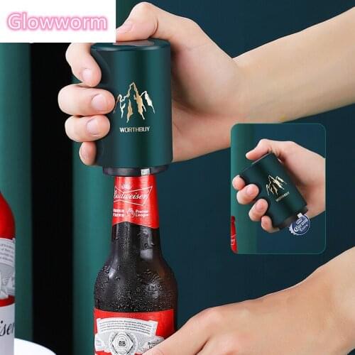 Glowworm Automatic Bottle Opener Portable Stainless Steel Soda Beer Opener For Picnic Wine Can Opener Kitchen Bar Accessories