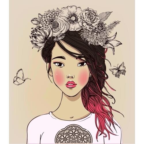 AZSG Bbeautiful Girl Butterfly Cutting Dies Clear Stamps For DIY Scrapbooking/Card Making/Album Decorative Silicone Stamp Crafts