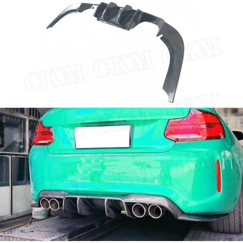 Carbon Fiber / FRP Rear diffuser Bumper Lip Aprons for BMW 2 Series F87 M2 Coupe 2 Door 2016 2017 V style Rear Bumper Hugger