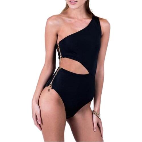 One Piece Swimsuits For Women Single Shoulder Swimwear Bandage Bathing Suits Beachwear Monokini