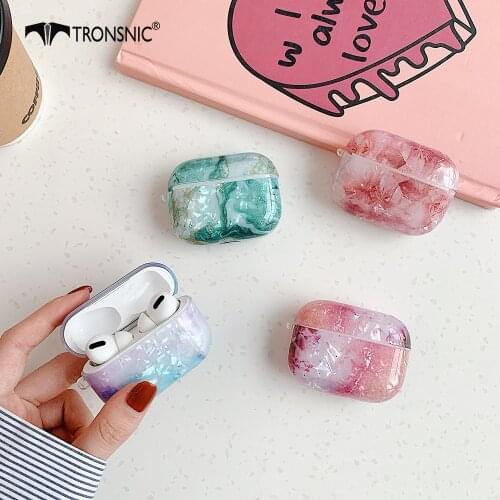 Marble Texture Case for Apple Airpods pro Case Soft Cover Silicone Headphone Conch Box for Airpod Bluetooth Earphone Cases Green