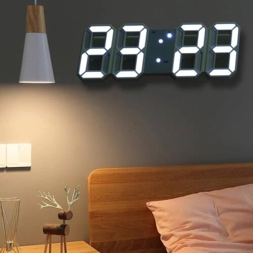 Nordic Digital Alarm Clocks Wall Hanging Watch Snooze Function Table Clock Calendar Thermometer Display Office Electronic Watch